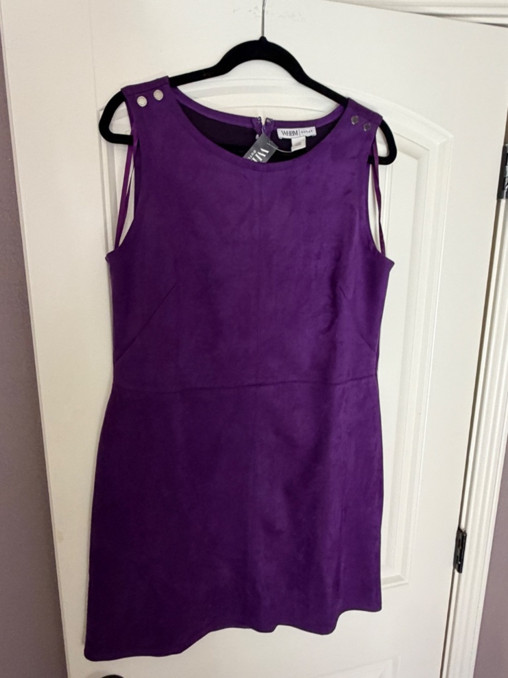 WHBM Suede Shift Dress Virtual Violet Purple 14 - Picture 2 of 4